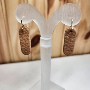 Chic Brown Handmade Leather Earrings